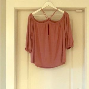 Spaghetti V neck off the shoulder